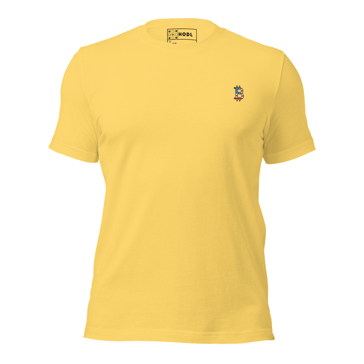 Bitcoin T-Shirt USA Edition – Linkes Brustlogo in Stick