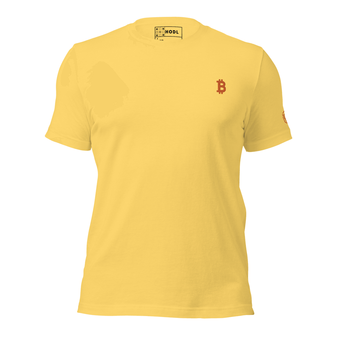 Bitcoin T-Shirt Orange Embroidery Unisex