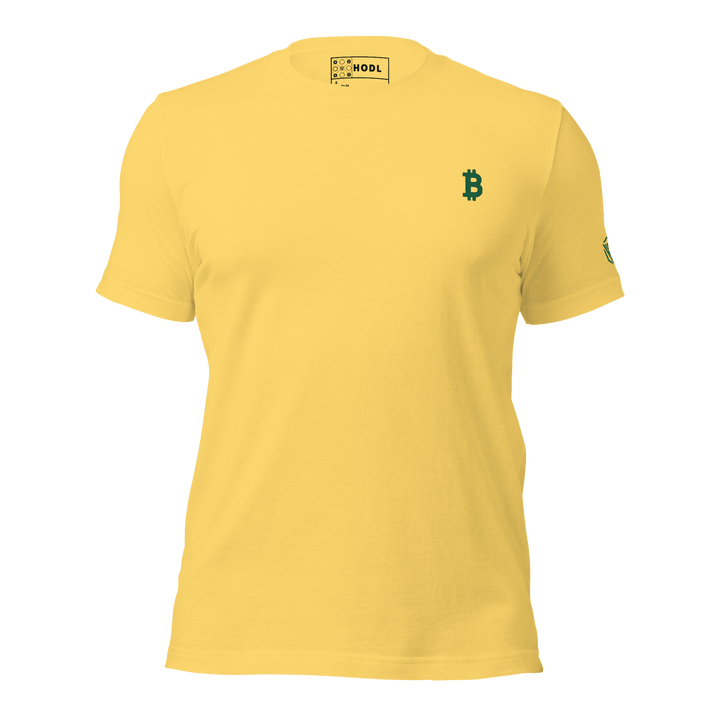 Bitcoin T-Shirt Green Embroidery unisex